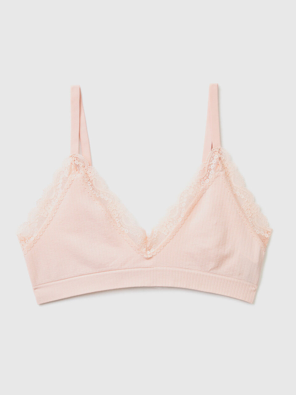 Ribbed triangle bra